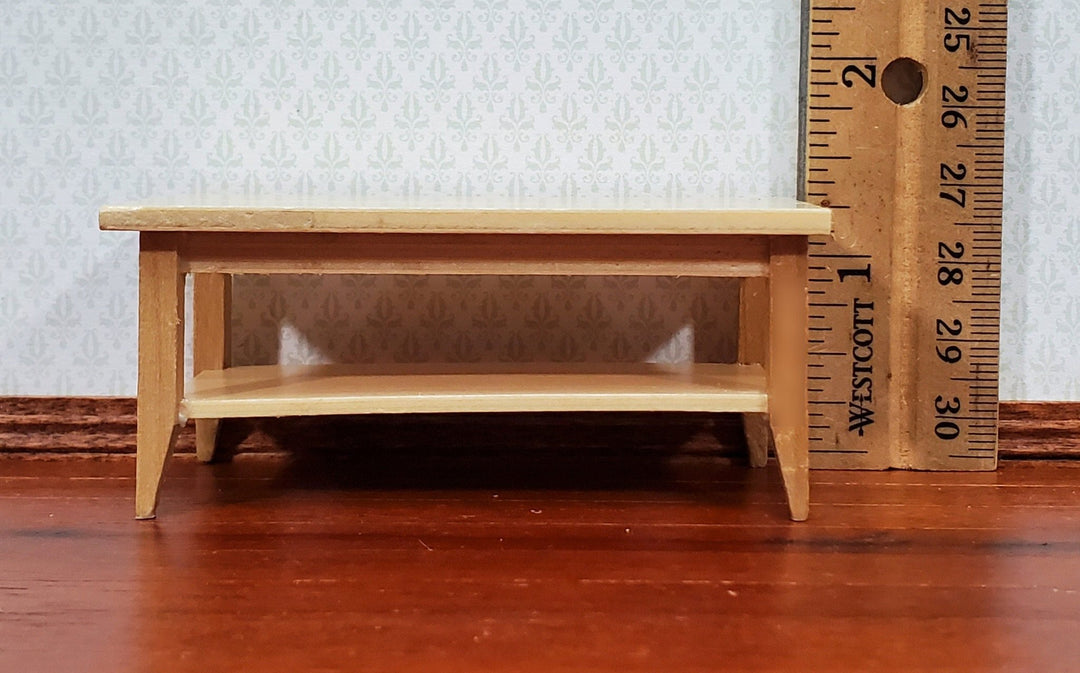 Dollhouse Modern Coffee Table with Shelf Light Oak Wood 1:12 Scale Miniature Furniture - Miniature Crush