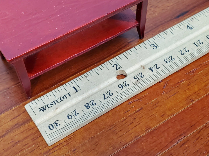 Dollhouse Modern Coffee Table with Shelf Wood Mahogany Finish 1:12 Scale Miniature Furniture - Miniature Crush