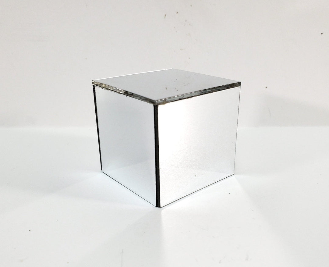 Dollhouse Modern Mirrored Side Table Cube 1:12 Scale Miniature Furniture - Miniature Crush