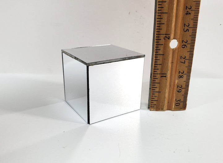 Dollhouse Modern Mirrored Side Table Cube 1:12 Scale Miniature Furniture - Miniature Crush