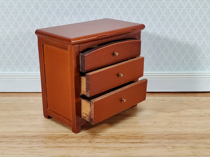 Dollhouse Modern Night Stand Dresser 3 Drawer Walnut Finish 1:12 Scale Miniature Furniture - Miniature Crush