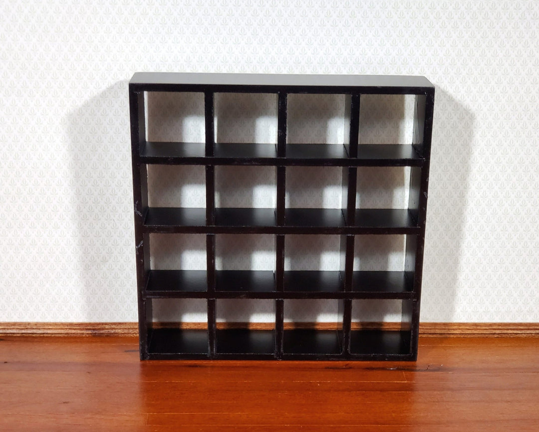 Dollhouse Modern Room Divider Shelves Use in 1:12 or 1/6 Scale Large Miniature Furniture in Black - Miniature Crush