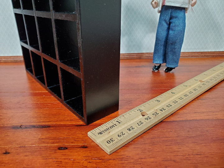 Dollhouse Modern Room Divider Shelves Use in 1:12 or 1/6 Scale Large Miniature Furniture in Black - Miniature Crush