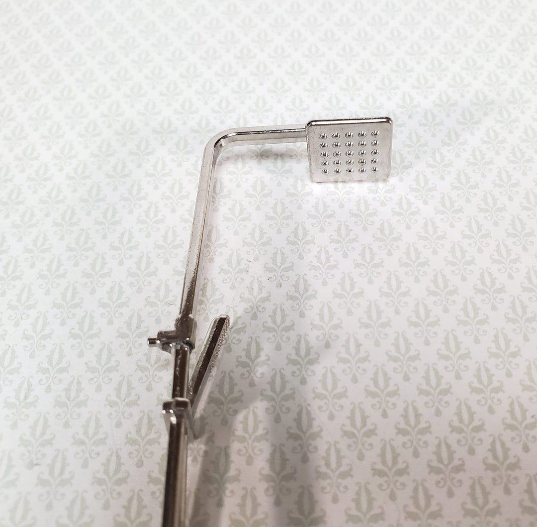 Dollhouse Modern Shower Head Chrome Silver Metal for Bathroom 1:12 Scale Miniature - Miniature Crush