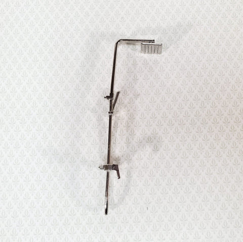 Dollhouse Modern Shower Head Chrome Silver Metal for Bathroom 1:12 Scale Miniature - Miniature Crush