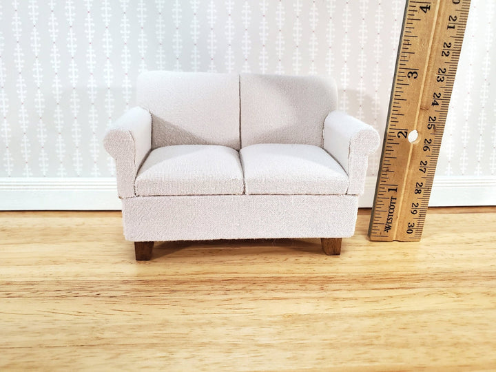 Dollhouse Modern Sofa Cream/Beige Couch Small 1:12 Scale Miniature Furniture - Miniature Crush