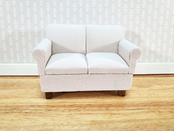Dollhouse Modern Sofa Cream/Beige Couch Small 1:12 Scale Miniature Furniture - Miniature Crush