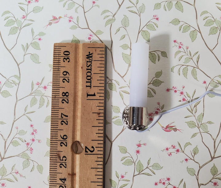 Dollhouse Modern Wall Light Sconce Silver with Plug 12 Volt Electric 1:12 Scale Miniature - Miniature Crush