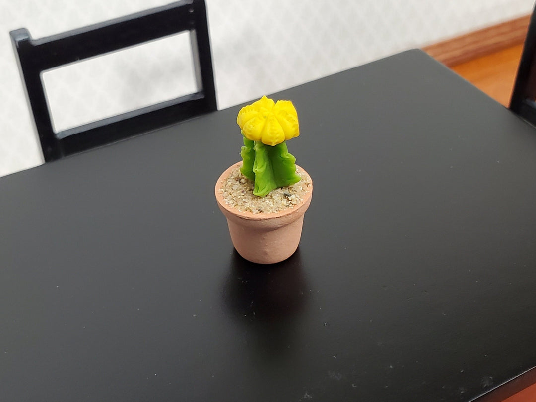 Dollhouse Moon Cactus Plant Yellow Potted in Terra Cotta Planter 1:12 Scale Miniature Decor - Miniature Crush