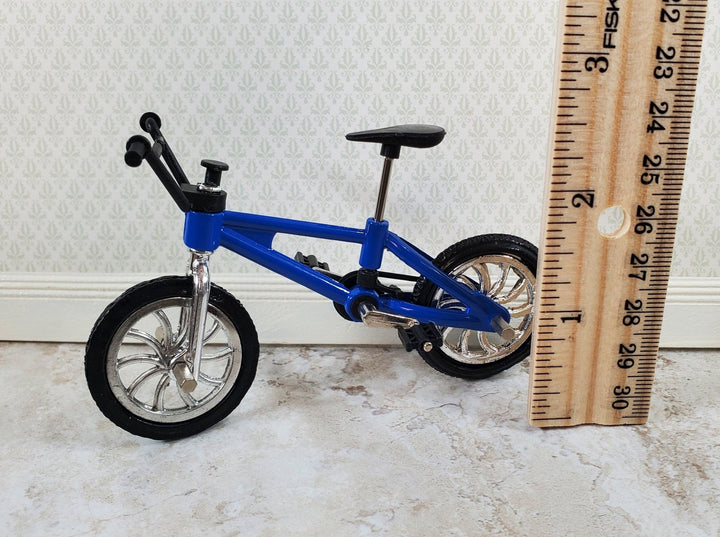 Dollhouse Mountain Bike Bicycle Blue & Black 1:12 Scale Miniature Moveable - Miniature Crush