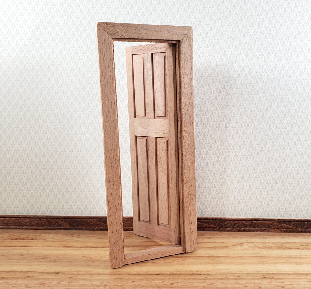 Dollhouse Narrow Door 4 Panel Interior or Exterior 1:12 Scale Wood CLA70133 - Miniature Crush