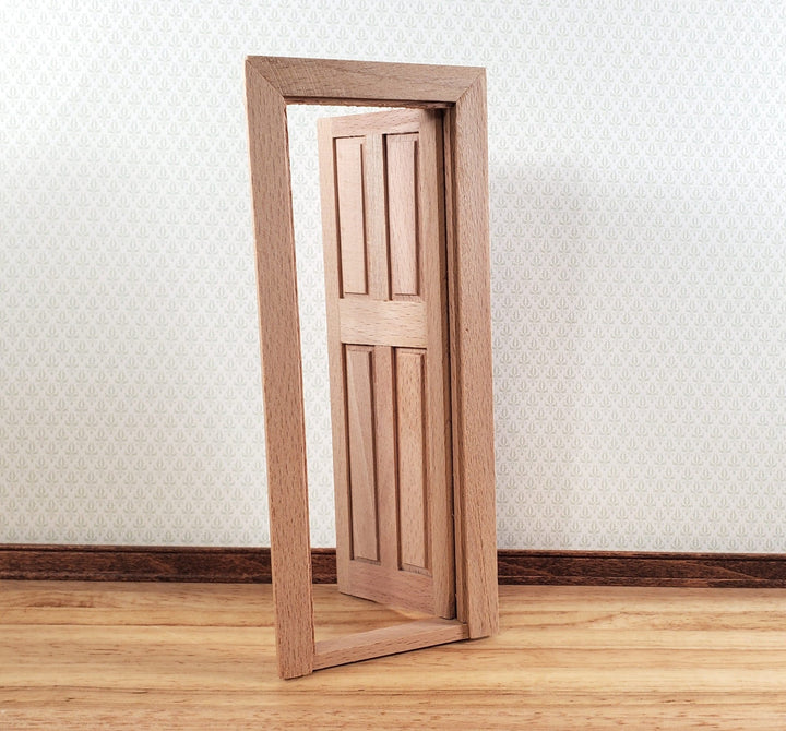Dollhouse Narrow Door 4 Panel Interior or Exterior 1:12 Scale Wood CLA70133 - Miniature Crush