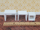 Dollhouse Nesting Tables Set of 3 Square Modern White 1:12 Scale Miniature Furniture - Miniature Crush