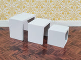 Dollhouse Nesting Tables Set of 3 Square Modern White 1:12 Scale Miniature Furniture - Miniature Crush
