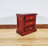 Dollhouse Nightstand Side Table Mahogany 3 Drawers 1:12 Scale Miniature Furniture - Miniature Crush
