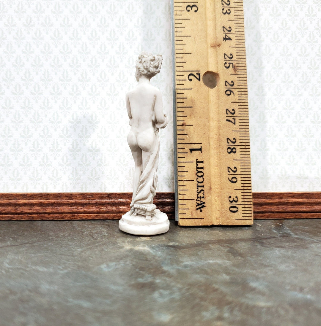 Dollhouse Nude Female Garden Statue Aged Gray Small fairy garden Miniatures - Miniature Crush