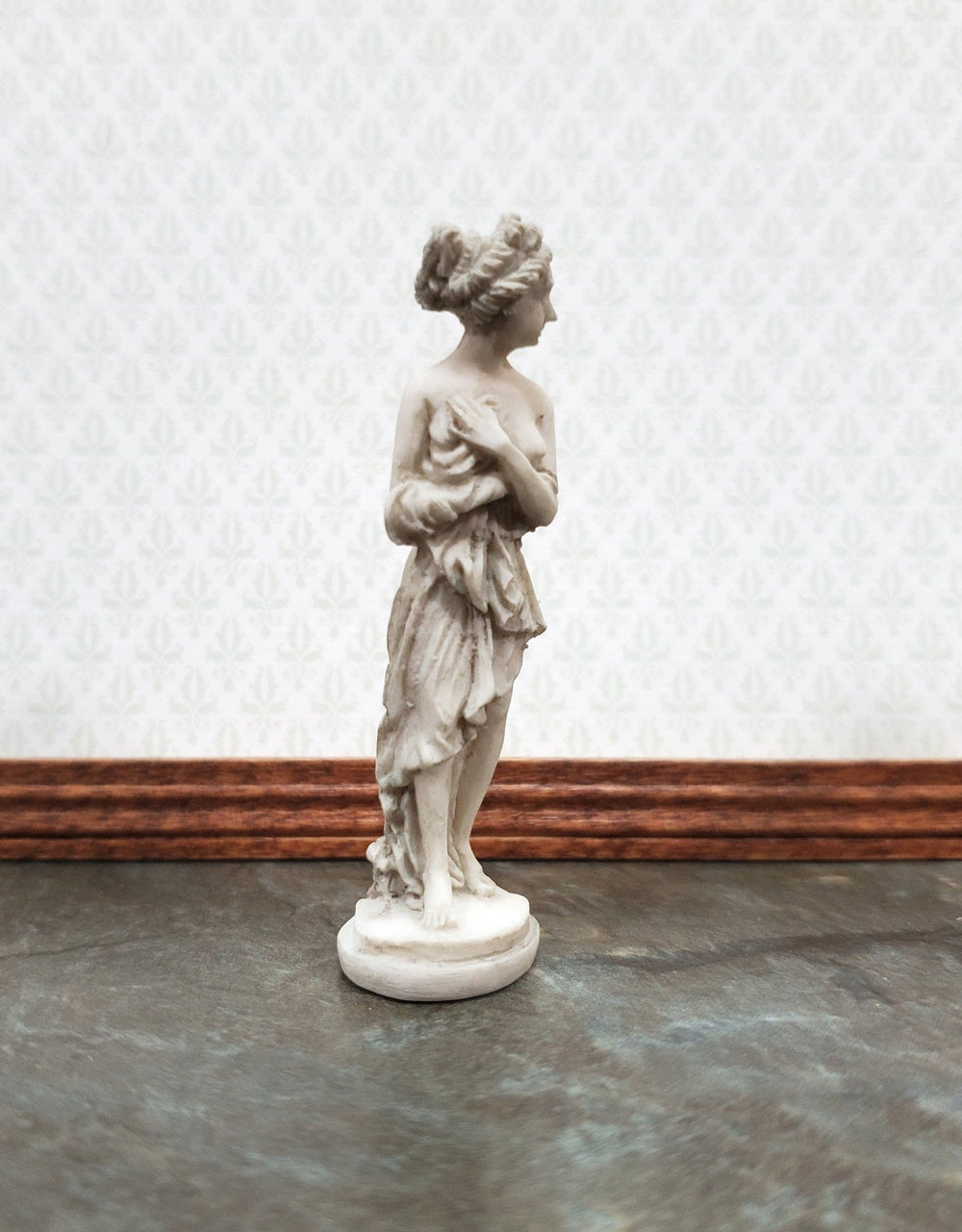 Dollhouse Nude Female Garden Statue Aged Gray Small fairy garden Miniatures - Miniature Crush