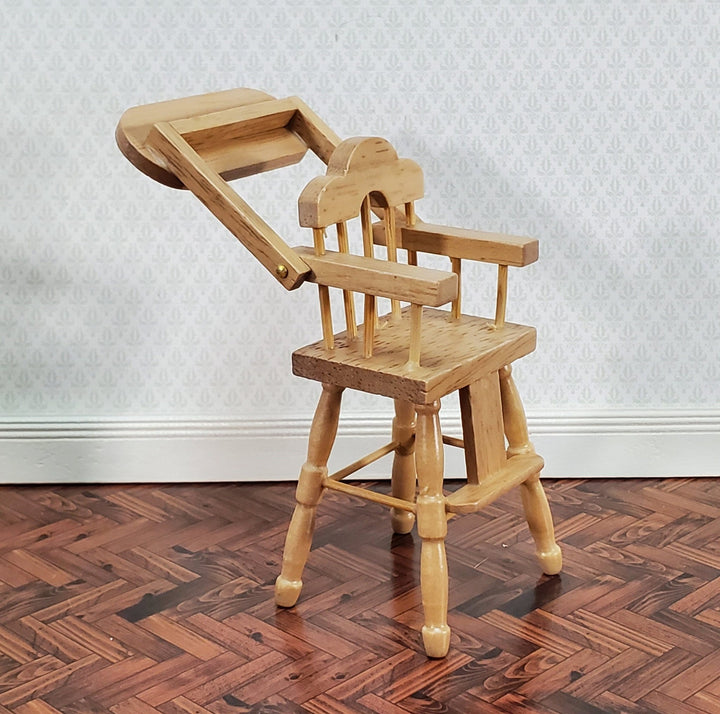 Dollhouse Nursery Room Set Crib High Chair Wardrobe 1:12 Scale Miniatures Light Oak - Miniature Crush