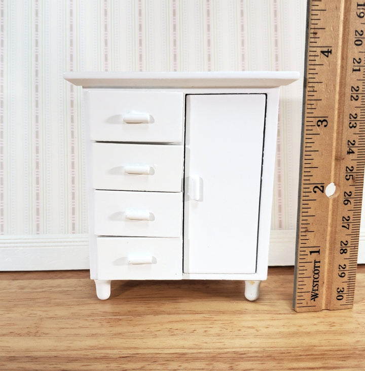 Dollhouse Nursery Wardrobe All White 1:12 Scale Miniature Wood Furniture - Miniature Crush