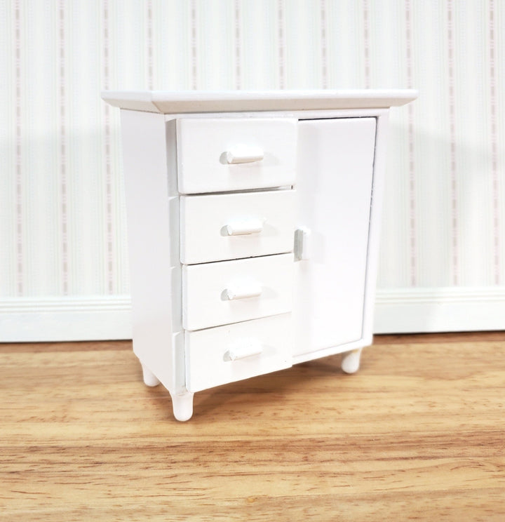 Dollhouse Nursery Wardrobe All White 1:12 Scale Miniature Wood Furniture - Miniature Crush