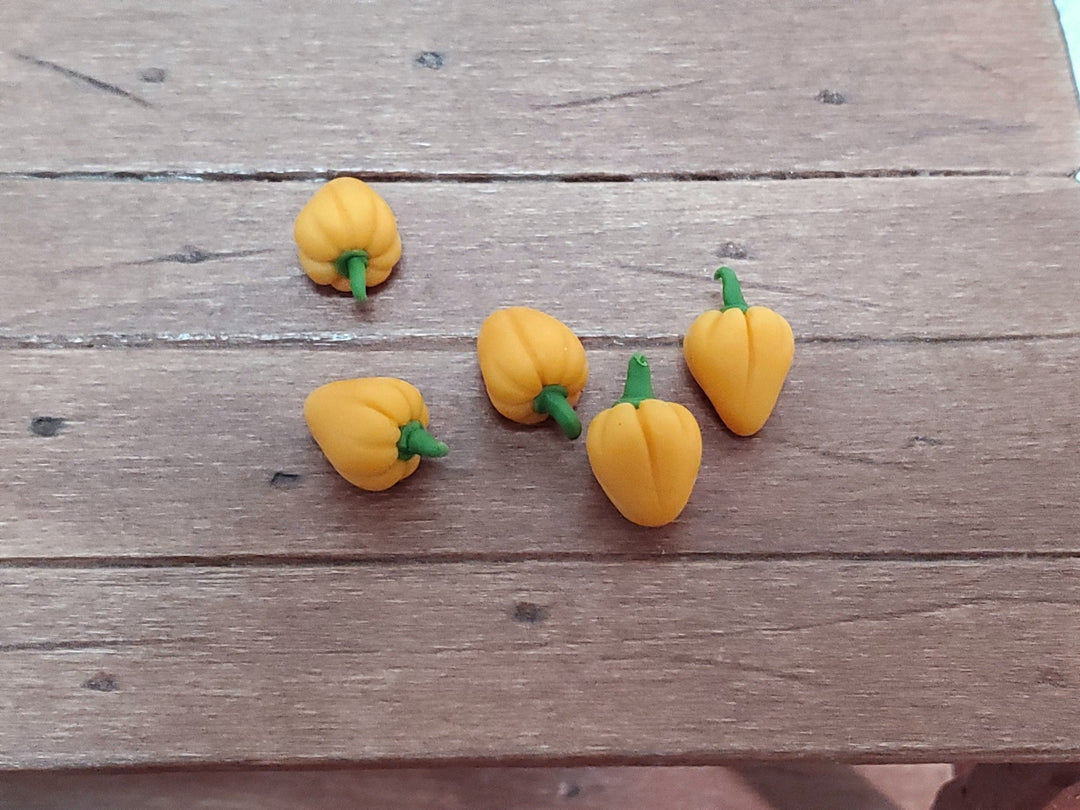 Dollhouse Orange Bell Peppers Small Set of 5 1:12 Scale Miniature Kitchen Food - Miniature Crush