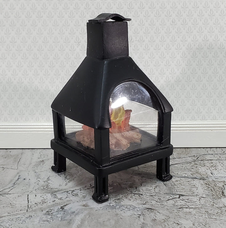Dollhouse Outdoor Fireplace Fire Pit Modern Style for Patio 1:12 Scale Miniature - Miniature Crush