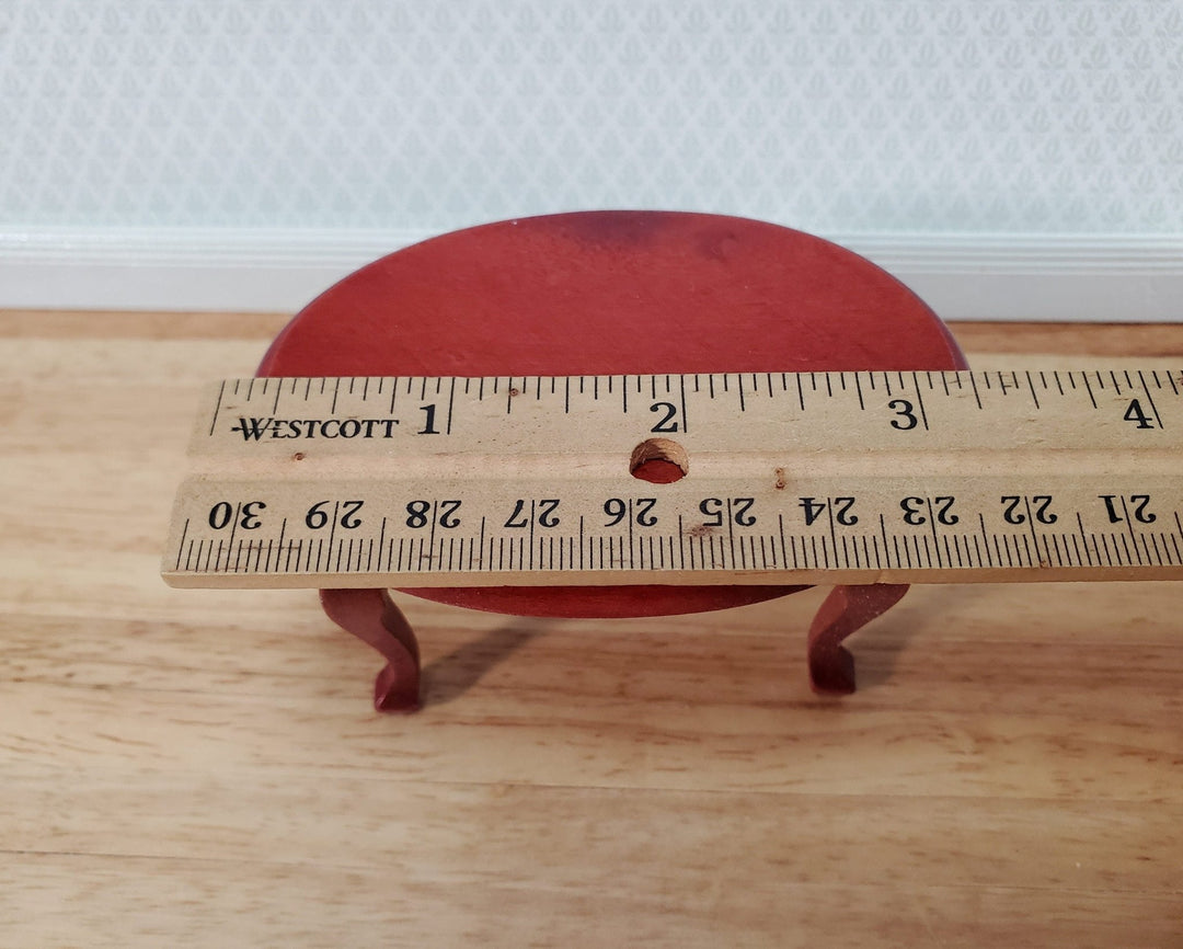 Dollhouse Oval Coffee Table Mahogany Finish 1:12 Scale Miniature Furniture - Miniature Crush