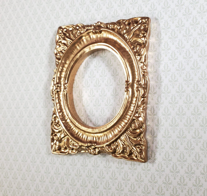 Dollhouse Oval Picture Frame Large Gold for Paintings Miniature Accessories - Miniature Crush