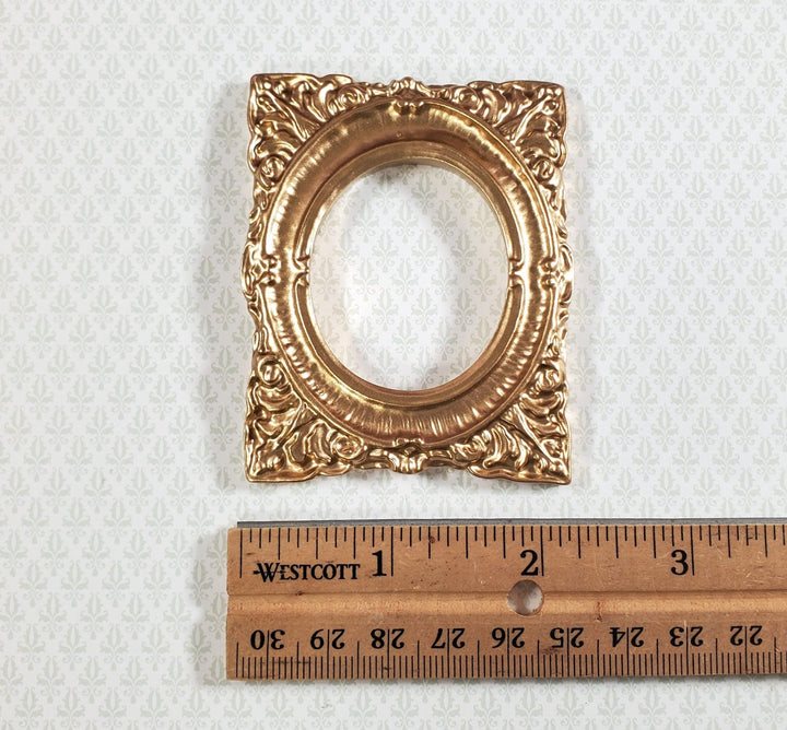 Dollhouse Oval Picture Frame Large Gold for Paintings Miniature Accessories - Miniature Crush