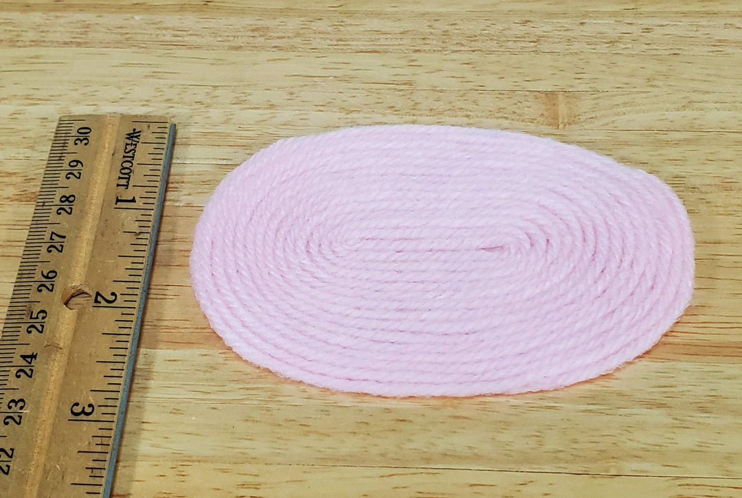 Dollhouse Oval Rug Pink Yarn Small 1:12 Scale Miniature Nursery - Miniature Crush