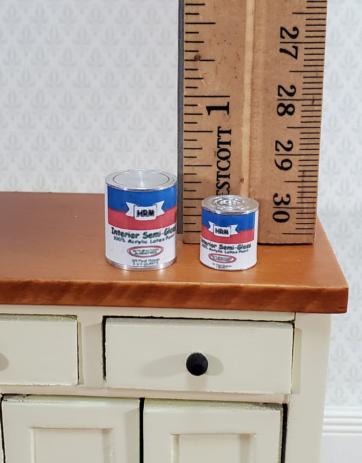 Dollhouse Paint Cans Metal Large and Medium Size 1:12 Scale by Hudson River Miniatures - Miniature Crush