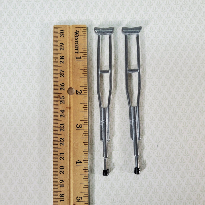 Dollhouse Pair of Crutches Small Tiny Metal 1:12 Scale Miniature Decor Hospital - Miniature Crush