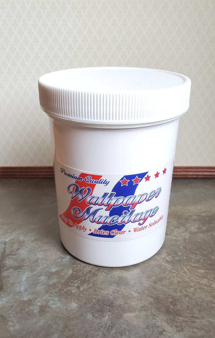 Dollhouse Paste Mucilage for Wallpaper Water Soluble 8 oz Glue - Miniature Crush