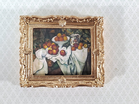 Dollhouse Paul Cezanne Apples and Oranges Still Life Framed Print 1:12 Scale Handmade - Miniature Crush