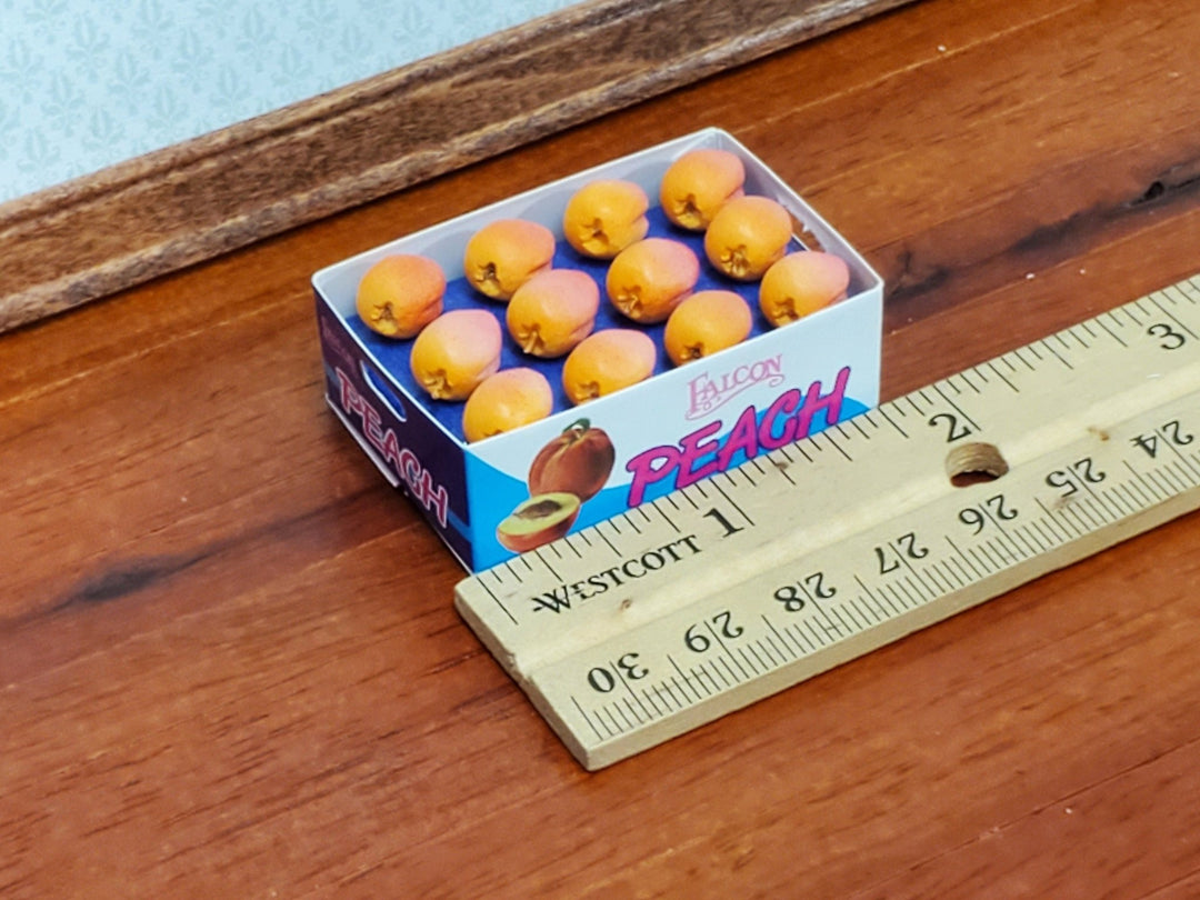 Dollhouse Peaches Case Box 1:12 Scale Miniature Kitchen Food by Falcon Miniatures - Miniature Crush