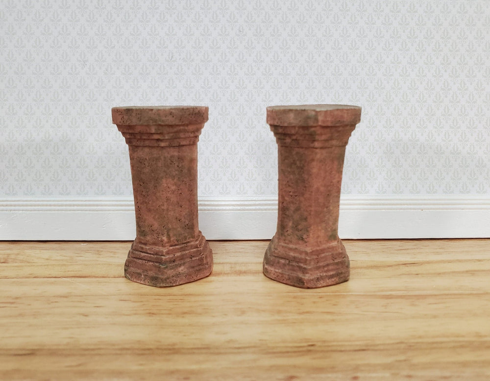 Dollhouse Pedestal x2 for Plants Ferns Decoration Aged 1:12 Scale Miniature Garden A4001GA - Miniature Crush