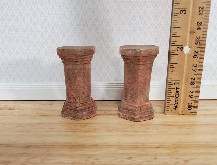 Dollhouse Pedestal x2 for Plants Ferns Decoration Aged 1:12 Scale Miniature Garden A4001GA - Miniature Crush