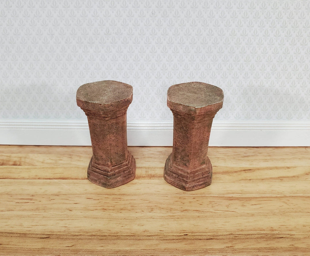 Dollhouse Pedestal x2 for Plants Ferns Decoration Aged 1:12 Scale Miniature Garden A4001GA - Miniature Crush