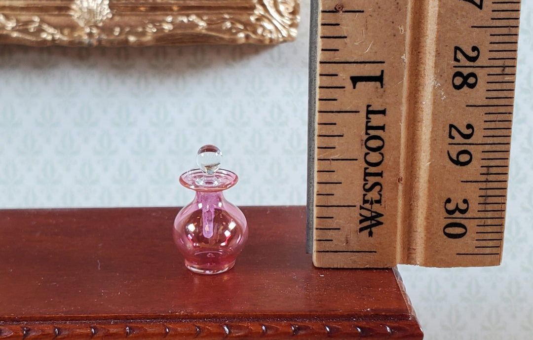 Dollhouse Perfume Bottle Cranberry Glass 1:12 Scale Miniature by Philip Grenyer - Miniature Crush