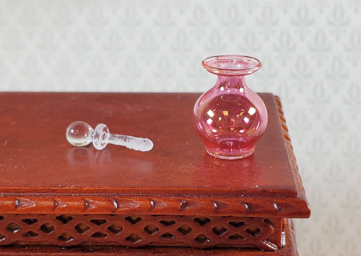 Dollhouse Perfume Bottle Cranberry Glass 1:12 Scale Miniature by Philip Grenyer - Miniature Crush