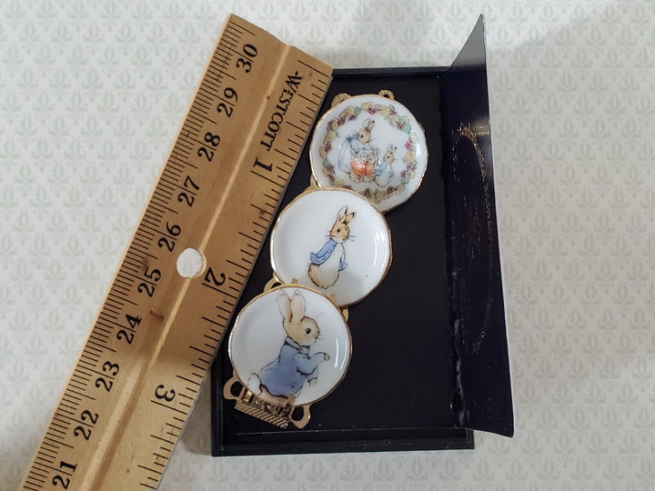Dollhouse Peter Rabbit Beatrix Potter Reutter Porcelain Plate Set 1:12 Scale - Miniature Crush