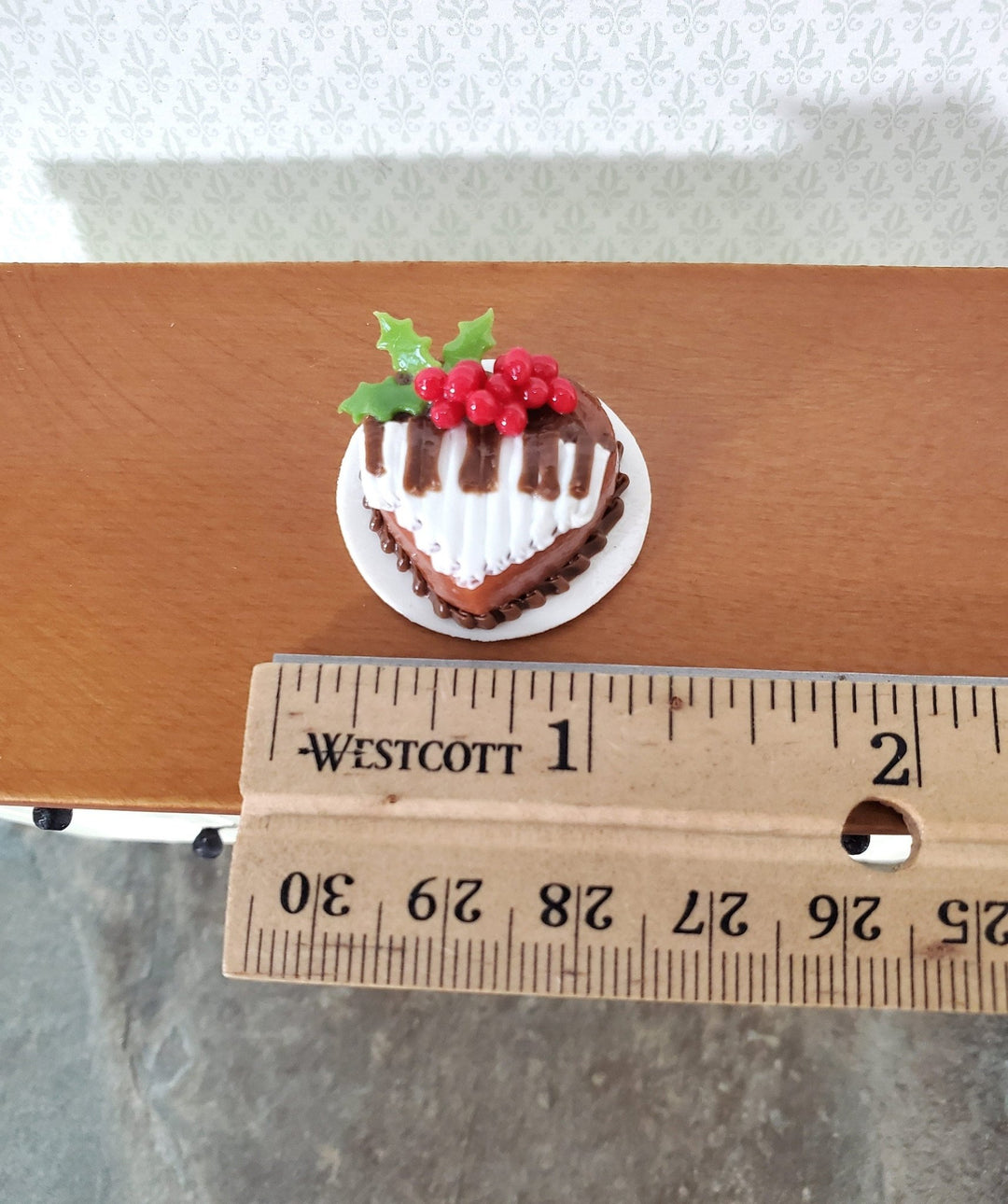 Dollhouse Piano Cake Chocolate Heart Shaped 1:12 Scale Miniature Dessert Food - Miniature Crush