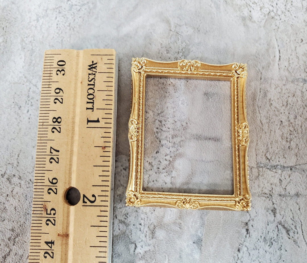 Dollhouse Picture Frame Gold for Paintings Medium Size 1:12 Scale Miniature - Miniature Crush