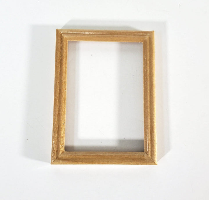 Dollhouse Picture Frame Large Wood Light Oak Finish 1:12 Scale Miniatures - Miniature Crush