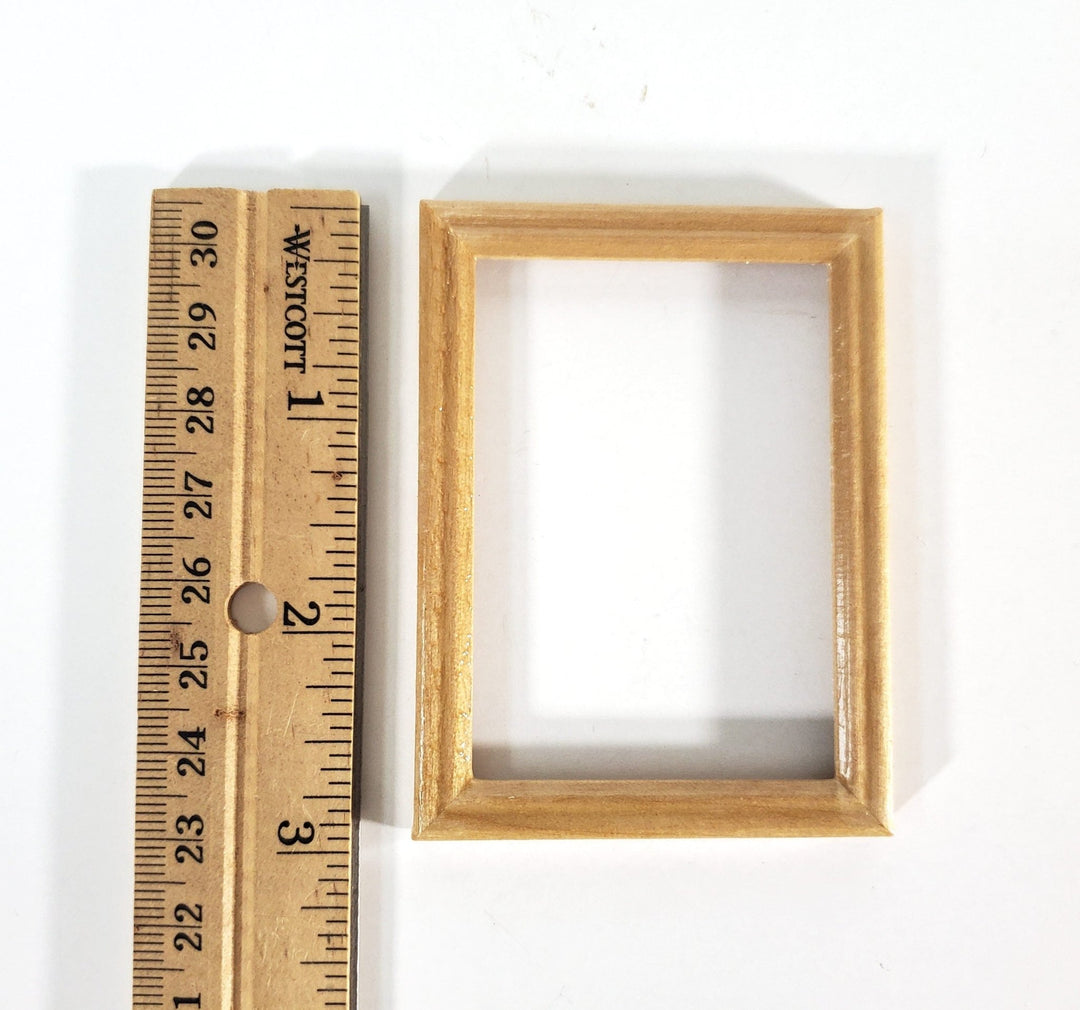 Dollhouse Picture Frame Large Wood Light Oak Finish 1:12 Scale Miniatures - Miniature Crush