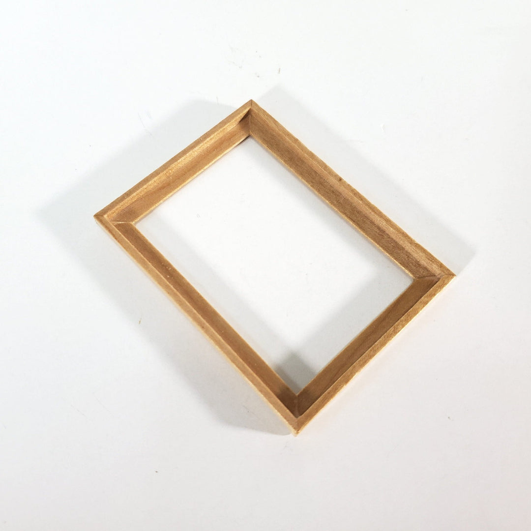 Dollhouse Picture Frame Large Wood Light Oak Finish 1:12 Scale Miniatures - Miniature Crush