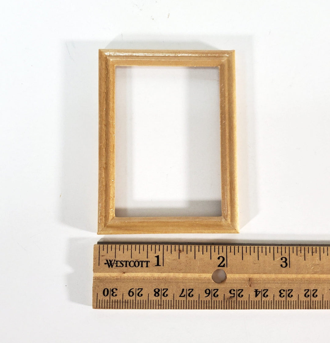 Dollhouse Picture Frame Large Wood Light Oak Finish 1:12 Scale Miniatures - Miniature Crush