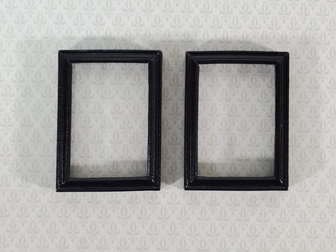 Dollhouse Picture Frame Set of 2 Small Black for Paintings 1:12 Scale Miniatures - Miniature Crush