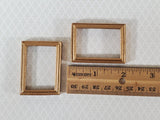 Dollhouse Picture Frame Set of 2 Small Gold for Paintings 1:12 Scale Miniatures - Miniature Crush