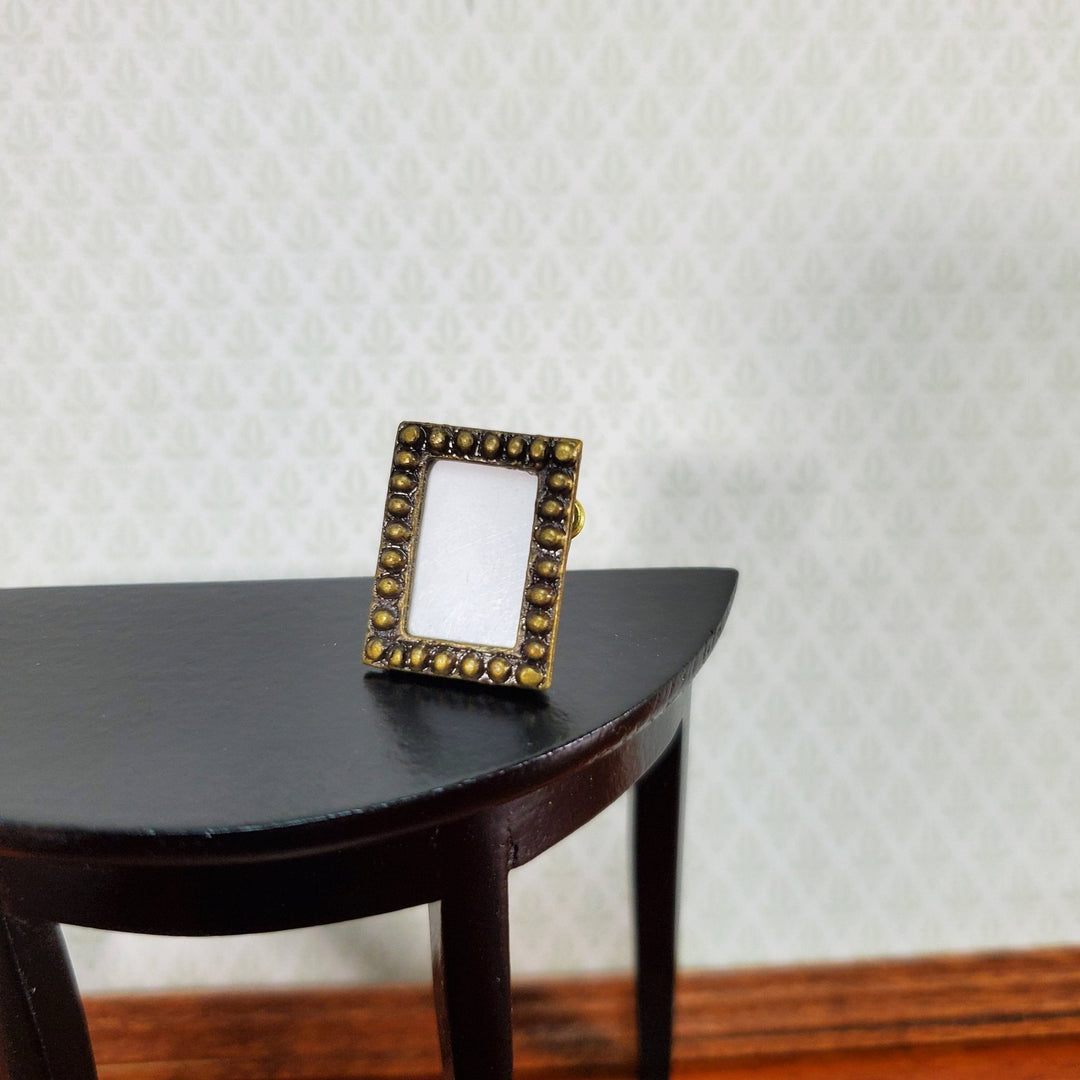 Dollhouse Picture Frame Small Bronze Rectangle with Stand 1:12 Scale Miniature Decor - Miniature Crush